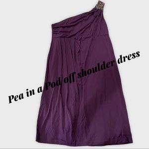 PURPLE ONE SHOULDER JEWEL DRESS